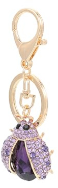Beavorty Porte-clés Créatif en Alliage de Zinc Pourpre Forme de Petit Insecte, Pendentif Suspendu Élégant pour Paquet ou Décoration Voiture, Accessoire Anniversaire Noël