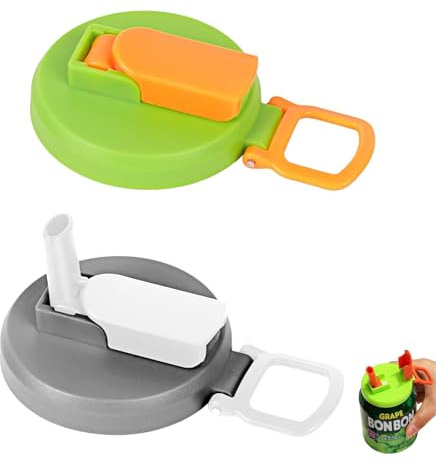 Can Lids for Fizzy Drinks - ShiningUU 2 Pack Reusable Soda Cans Lids with Straw | Spill-Proof Silicone Covers for Beer Tins, Carbonated Beverages | Refillable Drink Can Covers with Leakproof Straw Lid
