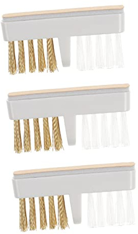 Veemoon Lot de 3 Brosses en Cuivre Nettoyage Ponceuse à Ongles, Tête de Meulage pour Ongles, Brosse Embout Ponceuse