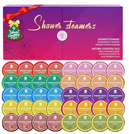 40-Piece Shower Steamers Gift Box – Dissolve in Shower for Home Spa Relaxation & Aromatherapy, Perfect for Birthdays, Christmas – Ideal Gifts for Women or Self-Care
