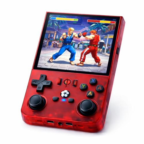 Utilify Consola Retro R36MAX Portátil Roja 128 GB con más de 18 000 Juegos | Pantalla HD de 4” | Batería 4000 mAh | Salida HDMI/AV | USB C | Compacta y Ergonómica y Protector de Pantalla