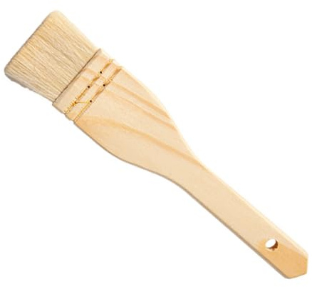 COLLBATH Cepillo para Untar Aceite y Salsa de Barbacoa Pincel de Repostería con Mango Ergonómico de Madera y Cerdas de Lana Resistente y Cómodo para Cocina Horno y Parrilla