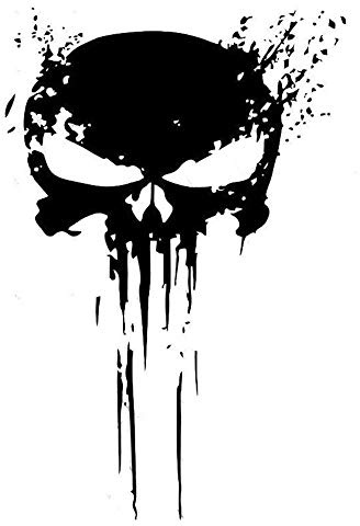 Punisher Schädel Aufkleber schwarz biegar Auto Motorrad Dekoration Emblem Schwarz PET Cartoon