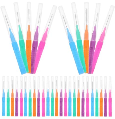 Gogogmee 50 piezas Cepillo Interdental para Brackets Colores Vibrantes Limpiador y Duradero para Dientes Eliminación Efectiva de Sarro y Residuos Herramienta Oral Segura y Portátil