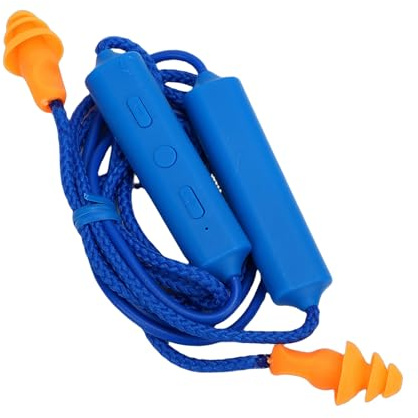 Xiuganpo Ear Plug Earbuds, Bluetooth Earplug Headphone, IPX5 Water Proof, Noise Reduction & Fast Pairing, Comfortable Rechargeable Neckband Earbuds for Construction Site Workshop (Blue)