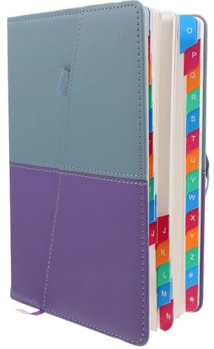 WRITWAA Kleines A5 Adressbuch mit Alphabetischen Registerkarten Website Adressbuch für Telefonnummern und Online Daten Portabler Büro Organizer für Homeoffice und Senioren