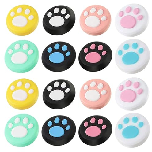 NAMOARLY 16 Pezzi Copertura Impugnature Joystick in Silicone Antiscivolo Cappucci a Forma di Zampa per Controller Console Switch Accessori Protettivi per Gaming Stile Casuale