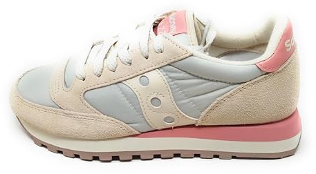 Saucony Jazz Sneakers Donna,Modello S1044 739 Beige Grigio Rosa (Birch/Tofu),Suede e Nylon,Casual Retro Running (Birch/Tofu, Sistema Taglie Calzature EU, Adulto, Numero, Media, 40)