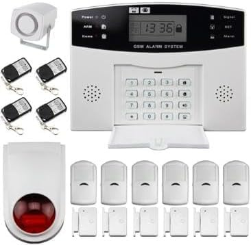 Home Security System, Wireless Alarm System with Motion Sensor, Door/Window Sensor & Remote Control, Works with Smart Life, Tuya App & Alexa (19 piece House Security Set with keyboard)