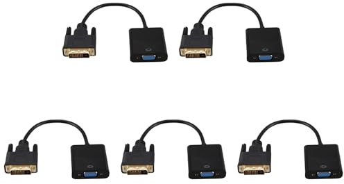 Hndhbfgrt 5X Dvi A VGA Cable Adaptador 1080P Dvi-D A VGA Cable 24 + 1 25 Pines Dvi Macho A 15 Pines VGA Hembra Conversor de Video para Visualización de Pc