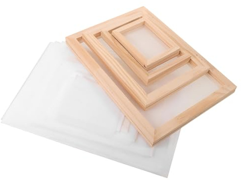 VINTORKY 1 Set Papierherstellungssieb-Set - Holzform, Schöpfrahmen, Maschensiebe - Papierherstellungszubehör für Bastelarbeiten zu Hause und in der Schule (A4, A5, A6, A7)