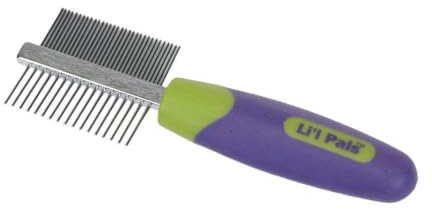 Coastal Pet Li'l Pals Double-Sided Dog Comb - Tick & Flea Comb - Dog Grooming Brush for Small Breeds & Puppies - One Size