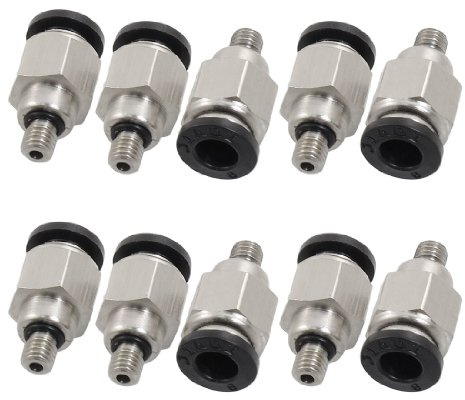 sourcing map 10pcs M5 Außengewinde 6mm Push In Joint pneumatische Anschluss | Quick Fittings