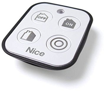 NICE Sender 4-Kanal Funk-Alarmanlage inkl. Batterie für Erwachsene, Weiß, Digital, 433 MHz, 100 m Reichweite, 2 Jahre Batterielaufzeit, Ergonomisches Design