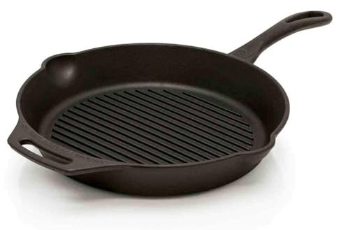 Petromax Grill-Feuerpfanne mit 2 Henkeln - Grillpfanne aus Gusseisen für alle Herdarten, Gasflamme, Backofen oder Kochen im Freien - 35 cm Durchmesser Gietijzeren