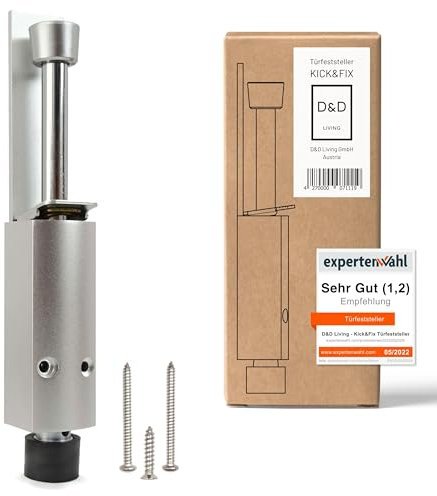 D&D Living® Arrêt de Porte - Kick&Fix Support de Porte pour Intérieur & Extérieur avec Commande au Pied - robuste | résistant à la rouille | antidérapant