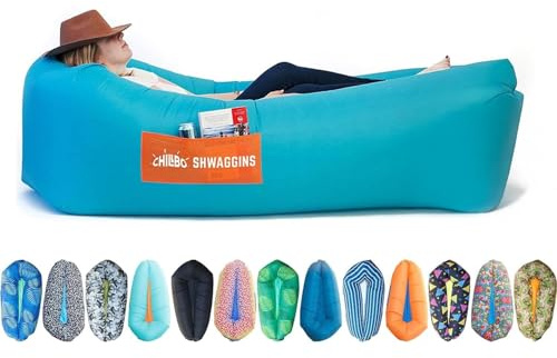 Chillbo Shwaggins Aufblasbare Couch, Cooler aufblasbarer Stuhl, einfacher Aufbau, er ist toll als Wanderausrüstung, Strandkorb und auf Musikfestivals. Türkis