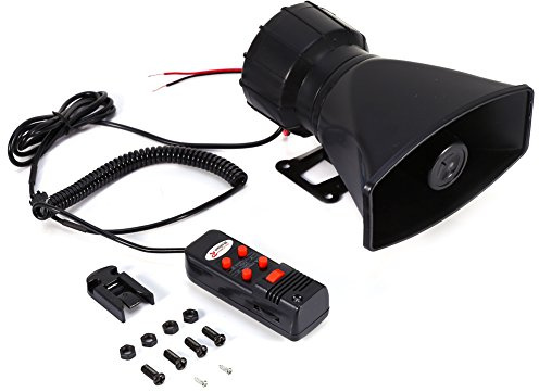 Akozon Alarmhorn 5-Sound Tone 300db Auto Van Truck Megaphon Laut Air Horn Sirene PA MIC Lautsprecher