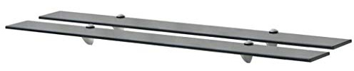vidaXL 2X Regal Schwebend Wandregal Glasregal Glasboden Glasablage Badablage Wandablage Badregal Ablage Regale Bad Glas 100x10cm 8mm Schwarz