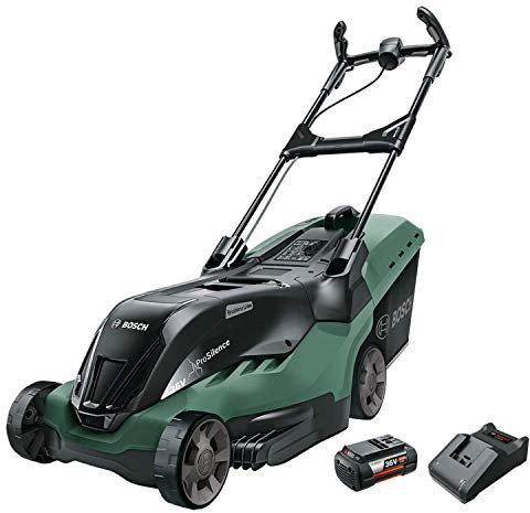 Bosch Cordless Lawnmower AdvancedRotak 36-850 (36 volt, 1 battery, lawns up to 850 m², Cutting Width: 44 cm, in Carton packaging)