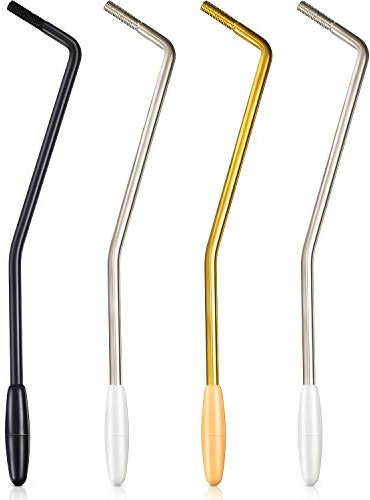 Patelai 4 Pieces 6 mm Whammy Bar for Electric Guitar Thread Tremolo Arm Metal Single Tremolo Whammy Bar Compatible with Stratocaster Electric Guitar Replacement, 3 Colors