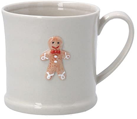 Ceramic Mini Mug by gisela graham Gingerbread Man Design