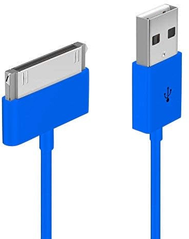 USB-Daten- und Ladekabel kompatibel mit Apple iPhone 4 / 4S / 3G / 3GS / Apple iPad 1. / 2. / 3. / iPod 5. Generation/Classic Nano 1. / 2. / 3. / 4. / 5. / 6. Generation, extra lang, 3 m, Blau