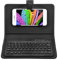 Bluetooth Wireless Keyboard PU Leather Stand Case for 4.5-6.8 inch Android/IOS/Windows All Other Smartphone Folding Folio UK Layout Cover,2-in-1 Bluetooth Wireless Keyboard & Leather Cover (Black)
