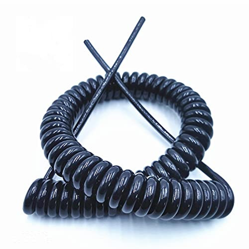 KEPOHK 3-adriges Spiral-Kabel mit Drahtfeder, 0,2 mm, 0,3 mm, 0,5 mm Netzkabel Kann die Zugdehnung verlängern. -2,5 m 20 AWG- 0,5 mm