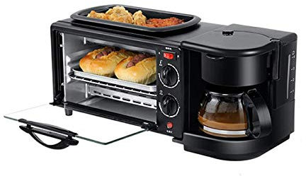 Four Solo Four Micro-Ondes en Argent Tact Multifonction 3 en 1 Four Poêle Électrique Cafetière Teppanyaki Maker Mini Four Et Grill Utile