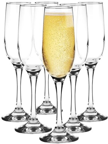 Glasmark Krosno - Set di 6 bicchieri da spumante, 0,2 litri, per champagne e prosecco, 6 x 200 ml