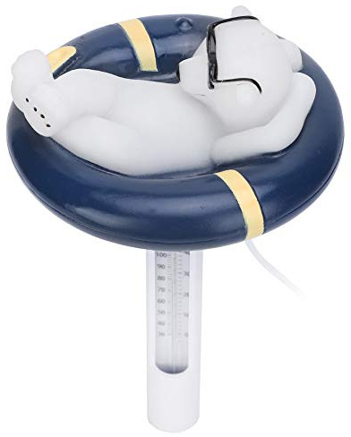 Bagima Schwimmendes Thermometer, Schwimmende Boje, Pool-Thermometer, Cartoon-Bär-Stil, Wassertemperaturmesser Schwimmbäder, Fischteiche