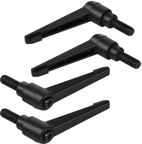 efuturetime 4PCS Manija de Sujeción, M10-25mm Mango Ajustable para Posicionamiento y Apriete, Negro, 25mm