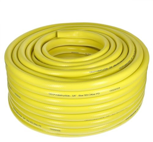 Tubo da giardino, diametro interno 19 mm, 3/4, 3 strati, 8 bar, temperatura max. [°C]: 65, tubo dell'acqua giallo, qualità robusta (50 metri)