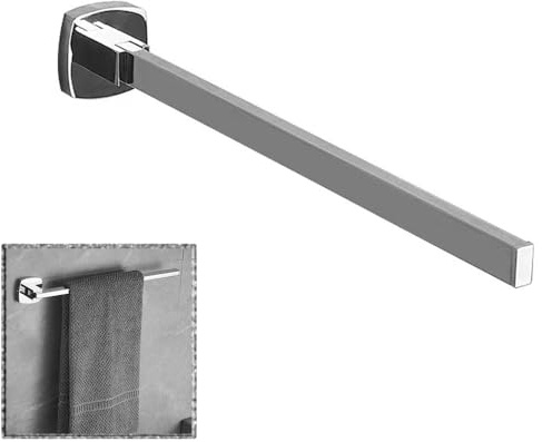 Melairy Swivel Towel Rail with 1 Swivel Bars Stainless Steel Bathroon Kitchen Wall Mounted Towel Rack for Kitchen Bathroom Toilet ，Chrome