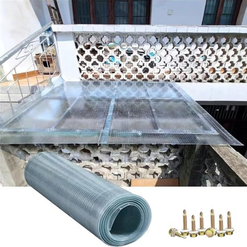 ShEyle Platte aus Polycarbonat Transparent UV Resistent Gewächshausplatten Universal Stegplatten Dachplatten für Garten Carport Frühbeet Ersatzplatten,Leicht zu Schneiden,Anpassbar (1,5m x 3m)
