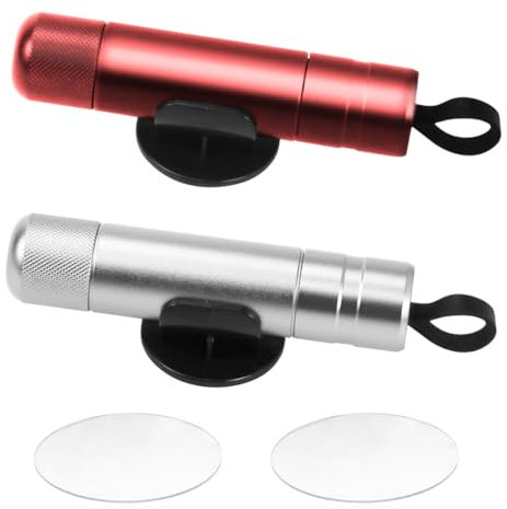 UptVin 2 Piezas Martillo de Seguridad para Coche, 2 en 1 Rompe Cristales y Cinturones Herramienta de Escape de Emergencia para Romper Vidrio de Automóvil - Plata & Rojo