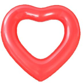 Abaodam Aufblasbares Schwimmbecken-schwimmtier in Herzform für Erwachsene Rot Leck PVC Strand Picknick Spaß