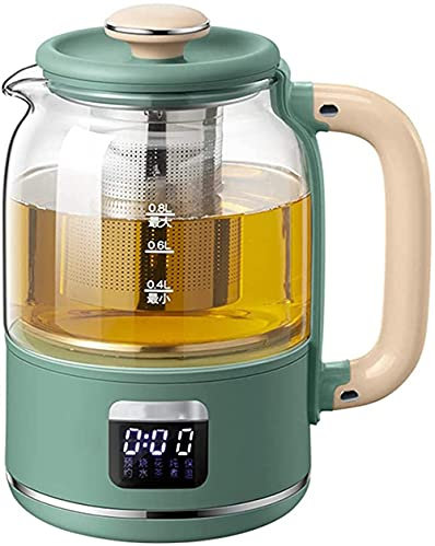 CGCSYZ Bouilloire en Verre, Bouilloire de 0,8 L, théière en Verre Transparent, Filtre Permanent en Acier Inoxydable, Bouilloire à température réglable à Plusieurs Niveaux de 40 à 90 ℃