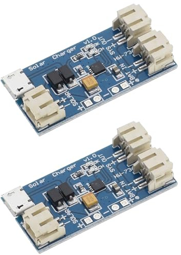 Mini-Solar-Lithium-Batterie-Lademodul, Mini-Solar-Lipo-Ladegerät, CN3065-Lithium-Batterie-Lademodul, Lithium-Akku-Ladechip, Micro-Outdoor-Anwendungsset, 2 Stück