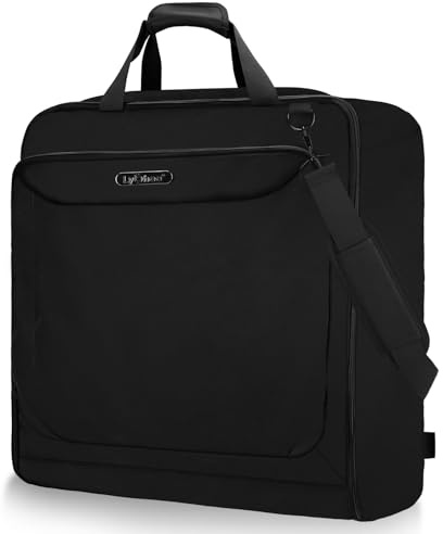 Lychee Reise-Kleidersack für L bis 4XL, geeignet für Crossbody- und Handheld-Nutzung, Anzug für Geschäftsreisen mit Haken, Kleidertasche ohne Falten, Schwarz , 127*58 cm