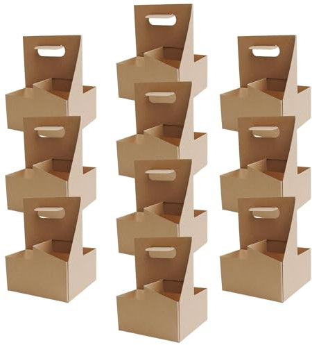 Portavasos para Llevar, Portavasos para Entrega de Alimentos | Portador de cartón Resistente 10X | Portabotellas para Bebidas, Cajas Multiusos Bandejas portabebidas, Servicios de Entrega de Alimentos