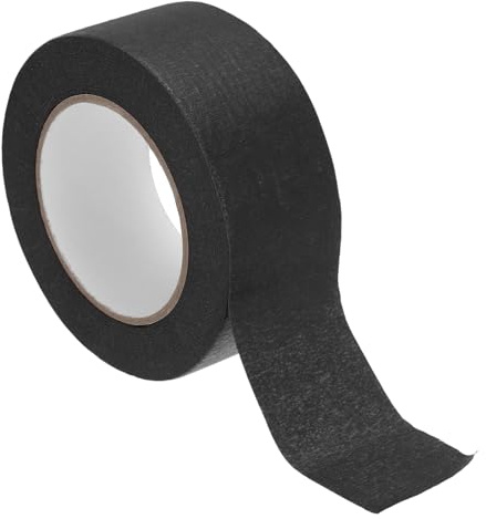 PATIKIL 55m x 5cm Krepppapier Klebeband Schwarz, 1 Rolle Universal Maler Kreppband Selbstklebend Malerkrepp Abklebeband für Malerarbeiten Dekoration zum Streichen Lackieren Renovieren