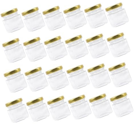 OFFSCH 24piezas Frascos Pequeños De Miel De Vidrio Unidades Tapa Metálica Perfectos Para Conservar Alimentos