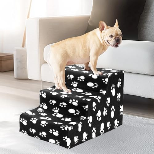 CROWNSHOP 3 Step Dog Ramp Non Slip Pet Stairs for Sofa Bed 45x35x30cm