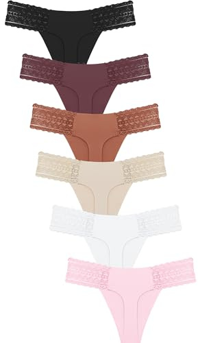 ALL OF SHE 6er Pack String Tanga Damen Nahtlose Unterwäsche Frauen Dessous Damen Sexy Unterwäsche mit BH Geschenke für Frauen Meine Bestellungen M