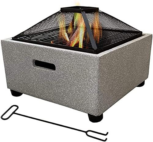 ZJFHEYUO Large Retro Fire Pit gray Cast Iron Brazier Heater Multifunctional Camping Bowl BBQ forrd,Camping,Picnic,Bonfire,Garden