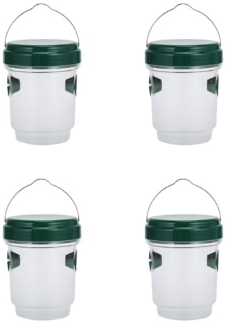 EHOTER Piege A Guepes Et Frelons Exterieur À Suspendre Piege Frelon Asiatique Piege A Mouche pour Bouteille Plastique Jardin Balcon Piege Moustique, Mouche, Moucheron (Vert*4)
