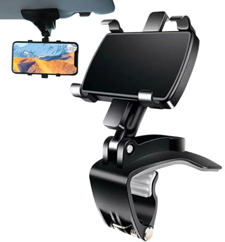 Tuxxjzm Soporte de teléfono para coche, soporte de navegación para visera solar de coche, soporte ajustable antideslizante para smartphone, para camión, sedán, automóvil, RV