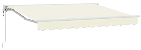 vidaXL Toldo Retráctil Crema 250 x 200 cm Aluminio y Tela, Toldo Semi-Cassette Moderno para jardín y terraza, Rectangular, diseño Flexible, fácil de Instalar y versátil